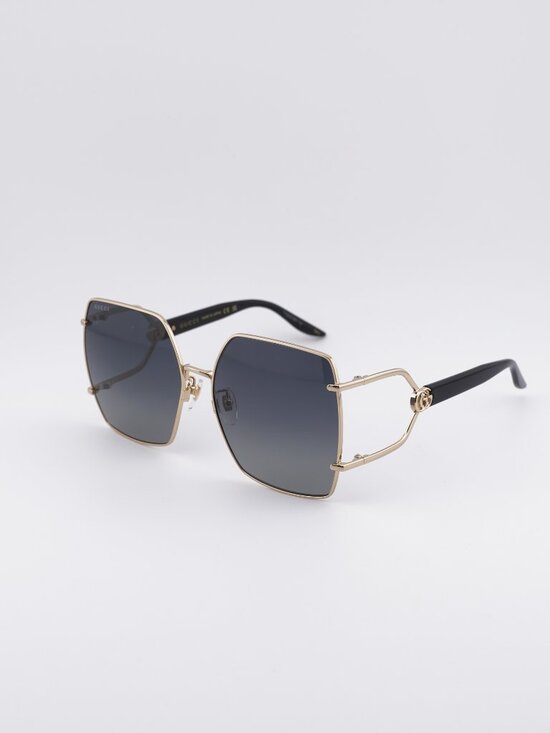 Gucci GG1564SA 001 Sunglasses Endura Gold Square Frame, Grey Gradient Lenses main image 12